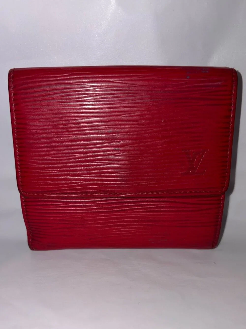Red Epi Leather LV/Louis Vuitton Wallet March 1995. COA included
